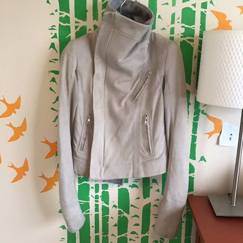 Rick Owens Brushed Leather & Cashmere Jacket